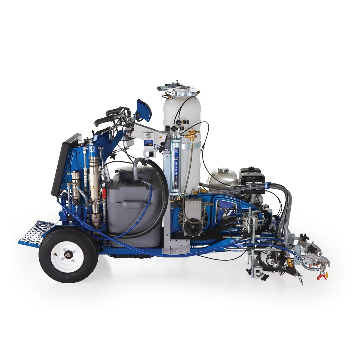 LineLazer V 250SPS HP Reflective Series Self-Propelled Gas Hydraulic Airless Line Striper, 2 Auto Guns, 2 Tanks, LazerGuide 3000 - Graco 25D340