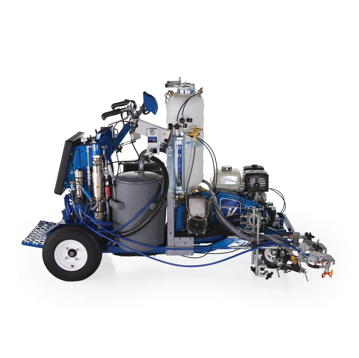 LineLazer V 250DC HP Reflective Series Self-Propelled Gas Hydraulic Airless Line Striper, 2 Auto Guns, 2 Tanks, LazerGuide 3000 - Graco 25D343