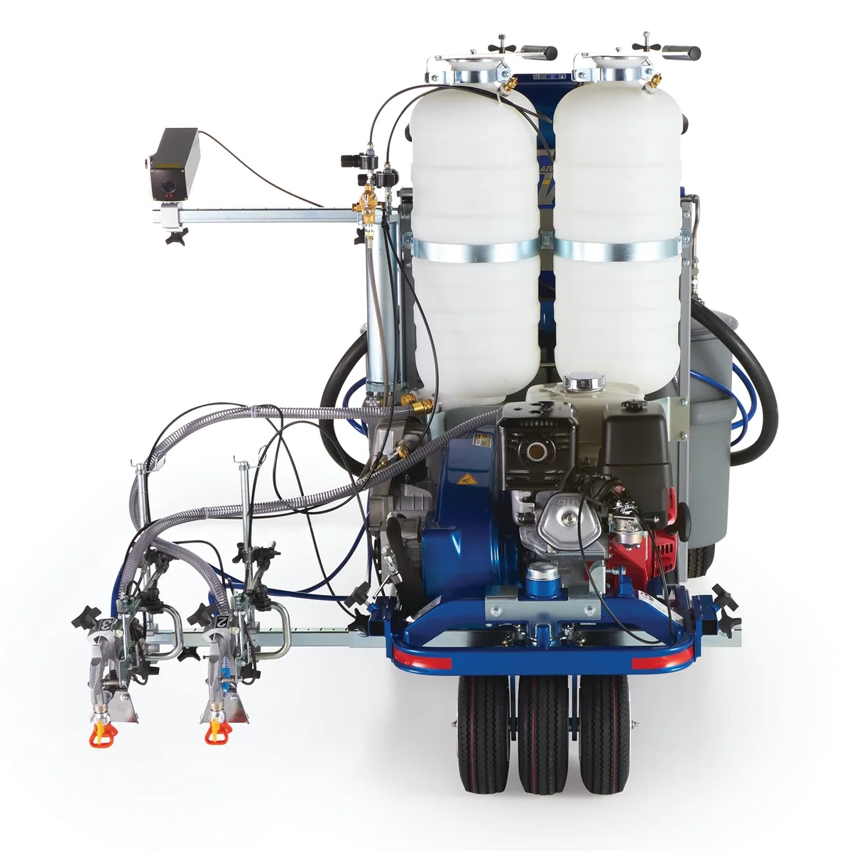 LineLazer V 250DC HP Reflective Series Self-Propelled Gas Hydraulic Airless Line Striper, 2 Auto Guns, 2 Tanks, LazerGuide 3000 - Graco 25D343