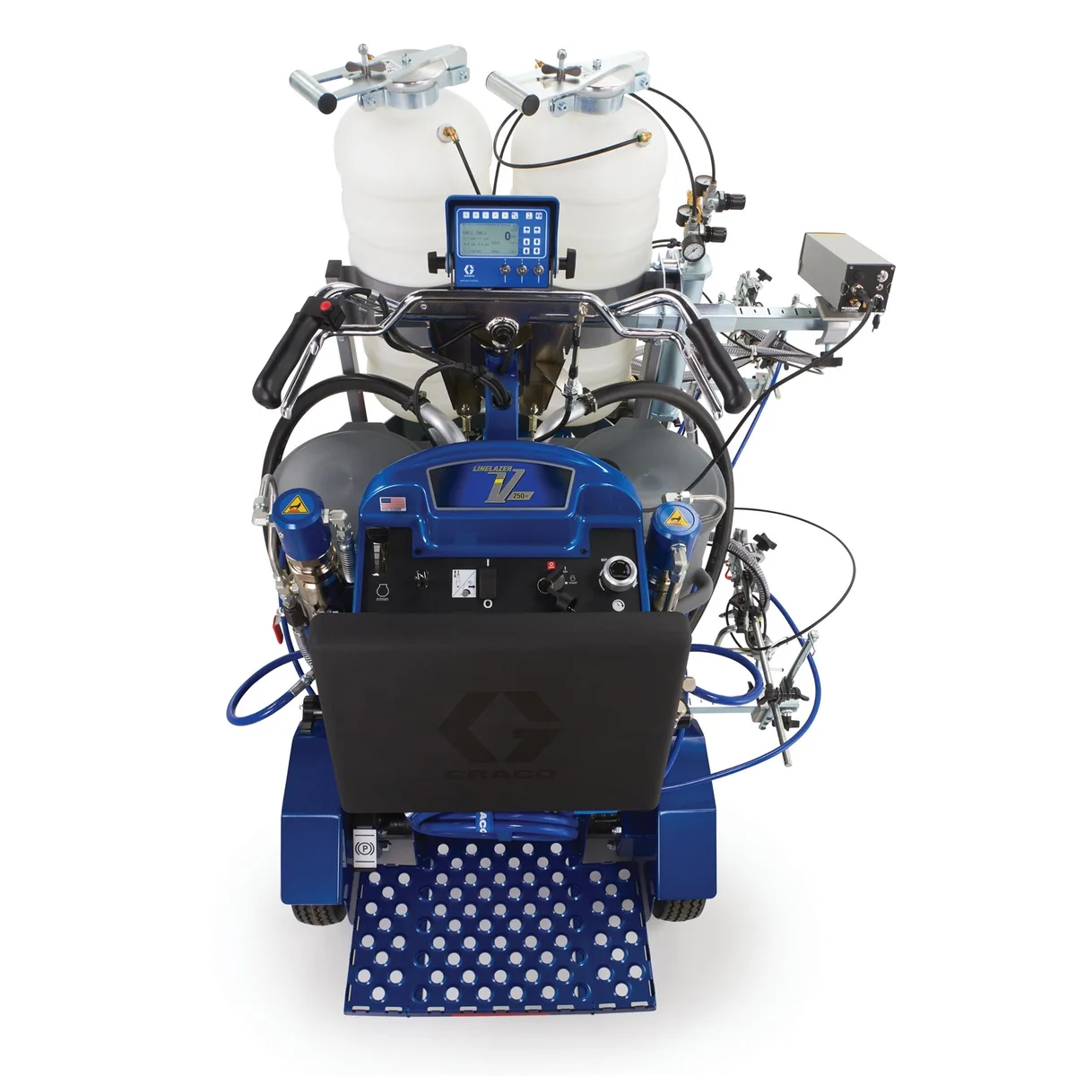 LineLazer V 250DC HP Reflective Series Self-Propelled Gas Hydraulic Airless Line Striper, 3 Auto Guns, 2 Tanks, LazerGuide 3000 - Graco 25D344