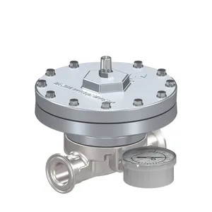 Low Shear Fluid Back Pressure Regulator, 300 Max psi, 10 gpm Max flow rate, SST, Pneumatic, high wear, sanitary inlet/outlet - Graco 25R487
