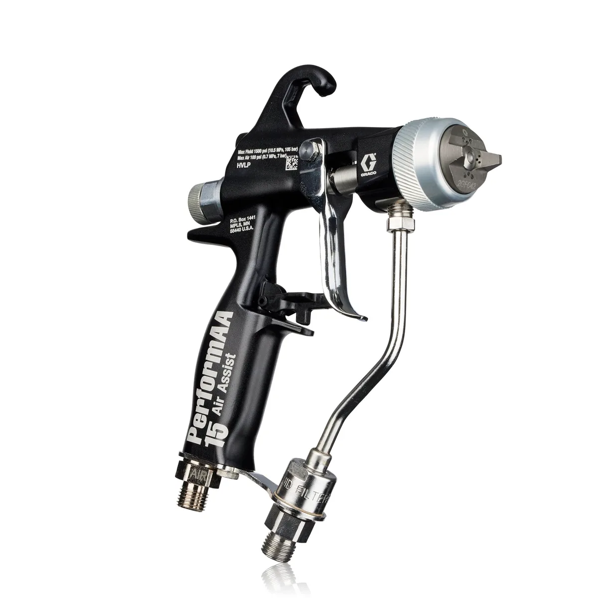 PerformAA 1500 Air Assist Gun with General Finishing air cap and fluid swivel - Graco 26B501