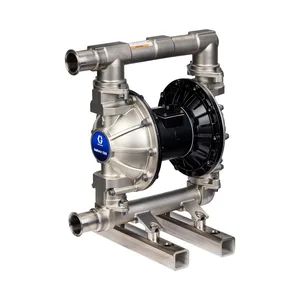 SaniForce 1590 Beverage Pump, 1.5" FG SST Pneumatic Diaphragm Pump, AL Center, SS Seats, CW Balls, SP Diaphragms - Graco 26D631