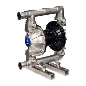 SaniForce 2150 Beverage Pump, 2" FG SST Pneumatic Diaphragm Pump, AL Center, SS Seats, CW Balls, SP Diaphragms - Graco 26D634