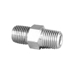 Hex Shoulder Nipples - Straight, 1/4 in x 1/4 in threads, Steel - Graco 555453