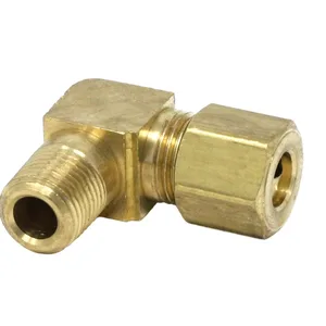 Pipe Fitting - Male Elbow - 1/4 inch (6.4 mm) Tube x 1/8 inch (3.2 mm) Male, Brass - Graco 556634