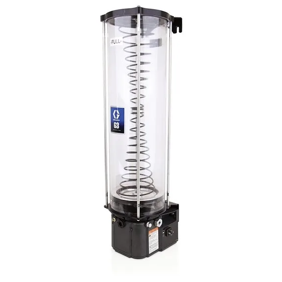 G3® Standard Grease Lubrication Pump, 24 VDC, 20 Liter One-Piece Reservoir, Follower Plate, External Low Level, DIN - Graco 96G503