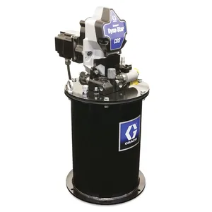Compact Dyna-Star® 24 VDC Vent-Valve Grease Pump, 12 L Reservoir, Follower Plate, Pressure and Level Reporting, Auto-Fill Shut Off - Graco CD1314