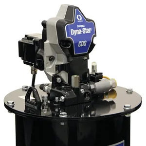 Compact Dyna-Star® 24 VDC Vent-Valve Grease Pump and 60 lb Reservoir, Follower Plate, Pressure and Level Reporting, Auto-Fill Shut Off - Graco CD3364