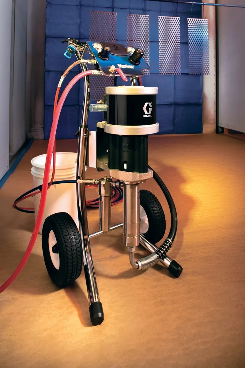 30:1 Merkur Pump, 1.2 gpm (4.5 lpm) fluid flow, Cart Mount, Pump/Gun Air Controls, Suction Hose - Graco G30C63