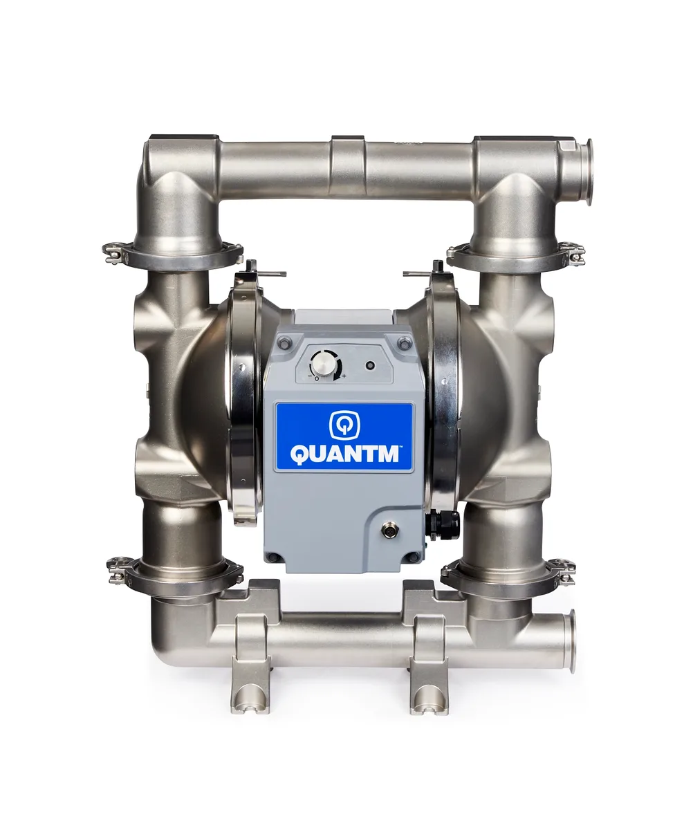 QUANTM h120, 2" FG SST Electric Diaphragm Pump, 200-240 V, FEP AL Center, SS Seat, PT Ball, PO Diaphragm - Graco HE120-0173