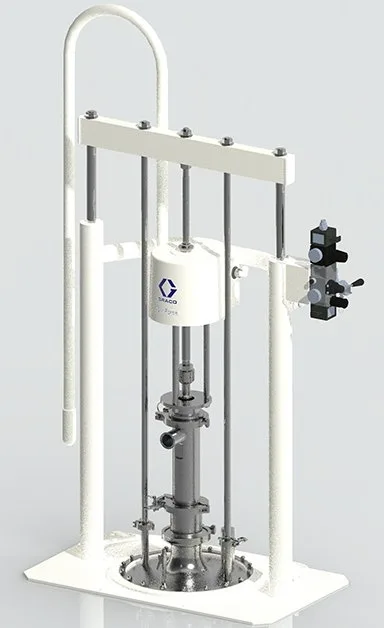 SaniForce Ram Unit, Carbon Steel Frame, 12:1 PP, Inflatable Seal, Exposed Controls - Graco SDU.B05AAA6AA0C21