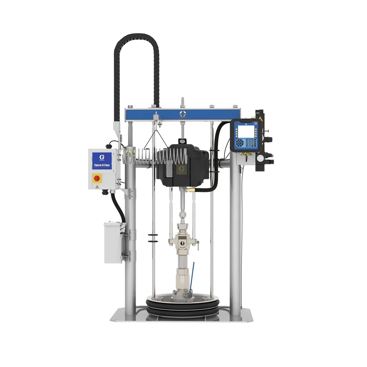 68:1 TOFw Check-Mate Severe Duty, Ambient, 55 Gal (200L) D200, 16 Gal (60L) Aluminum Platen, EPDM, 480V, ADM - Graco WMC52F2