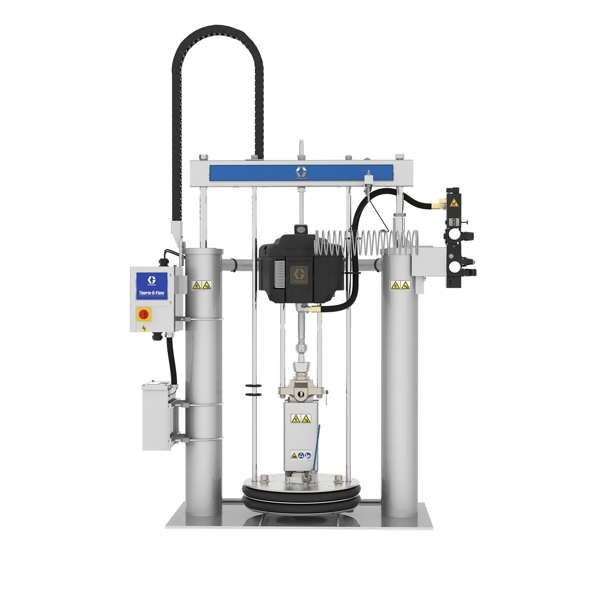 68:1 TOFw Check-Mate Severe Duty, Heated, 55 Gal (200L) D200s, 55 Gal (200L) Platen, Aluminum Platen, EPDM, 240V, No ADM - Graco WMC63G3