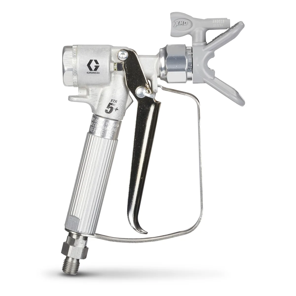 XTR5+ Airless Spray Gun, Round Handle, 4-Finger Trigger, XHD RAC Tip - Graco XTR524
