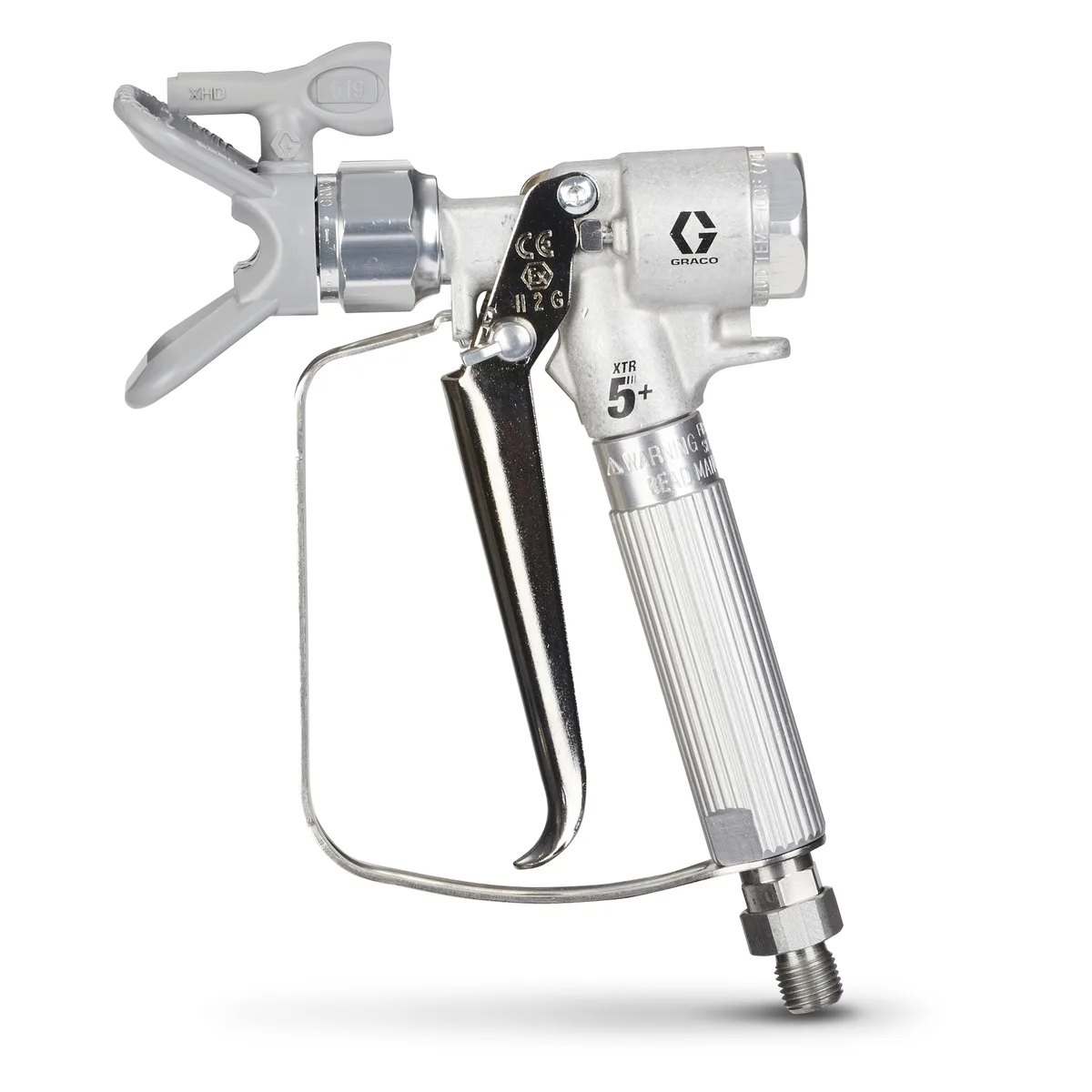 XTR5+ Airless Spray Gun, Round Handle, 4-Finger Trigger, XHD RAC Tip - Graco XTR524