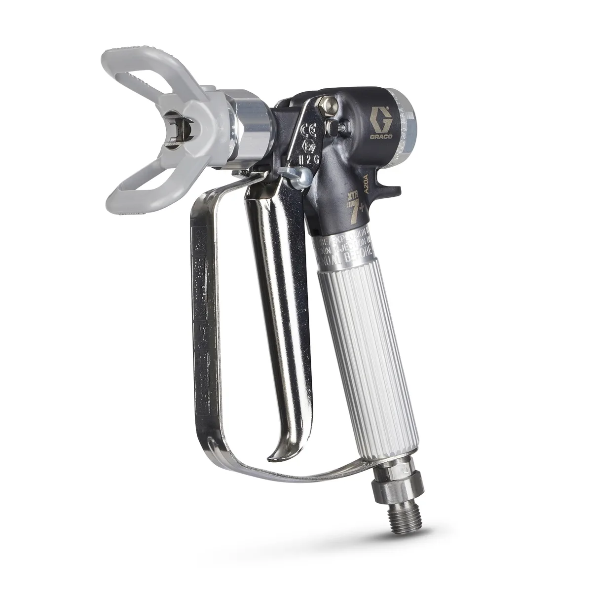 XTR7+ Airless Spray Gun, Round Handle, 4-Finger Trigger, No Tip - Graco XTR720