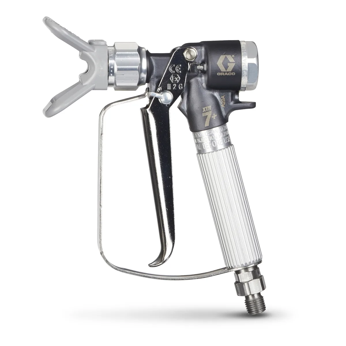 XTR7+ Airless Spray Gun, Round Handle, 4-Finger Trigger, No Tip - Graco XTR720