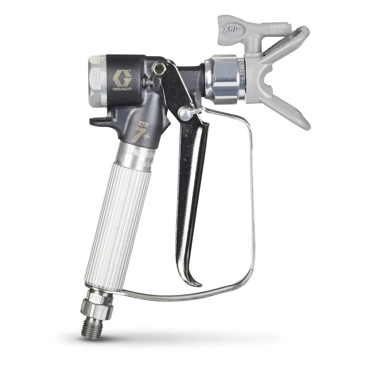 XTR7+ Airless Spray Gun, Round Handle, 4-Finger Trigger, XHD RAC Tip - Graco XTR724