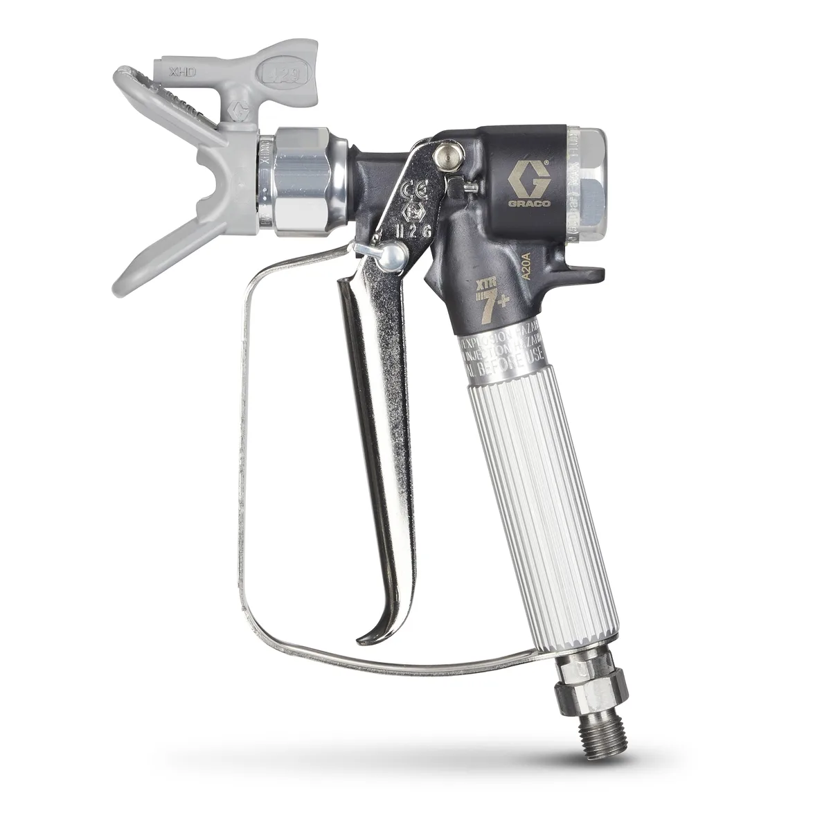 XTR7+ Airless Spray Gun, Round Handle, 4-Finger Trigger, XHD RAC Tip - Graco XTR724