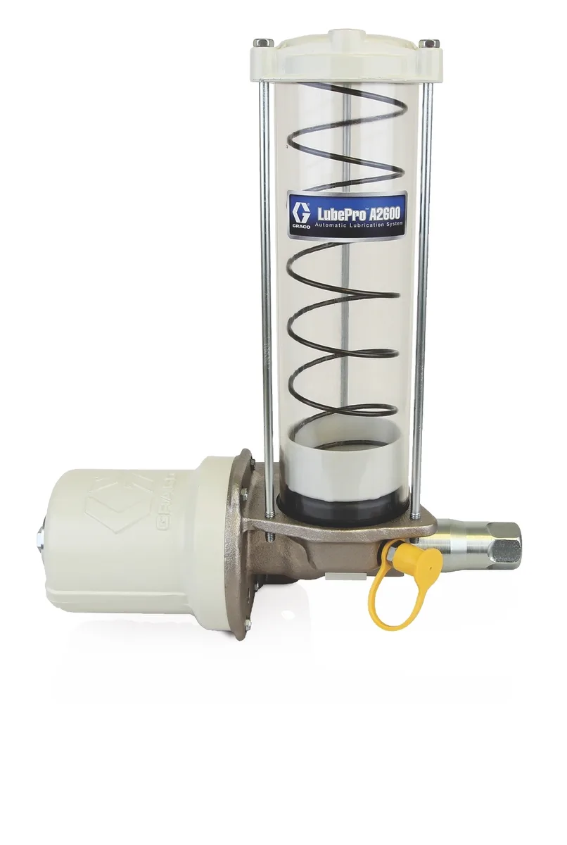 LubePro A2600 Horizontal Grease Pump, 2 L Reservoir, Normally Open, Low Level - NPT - Graco 17C751