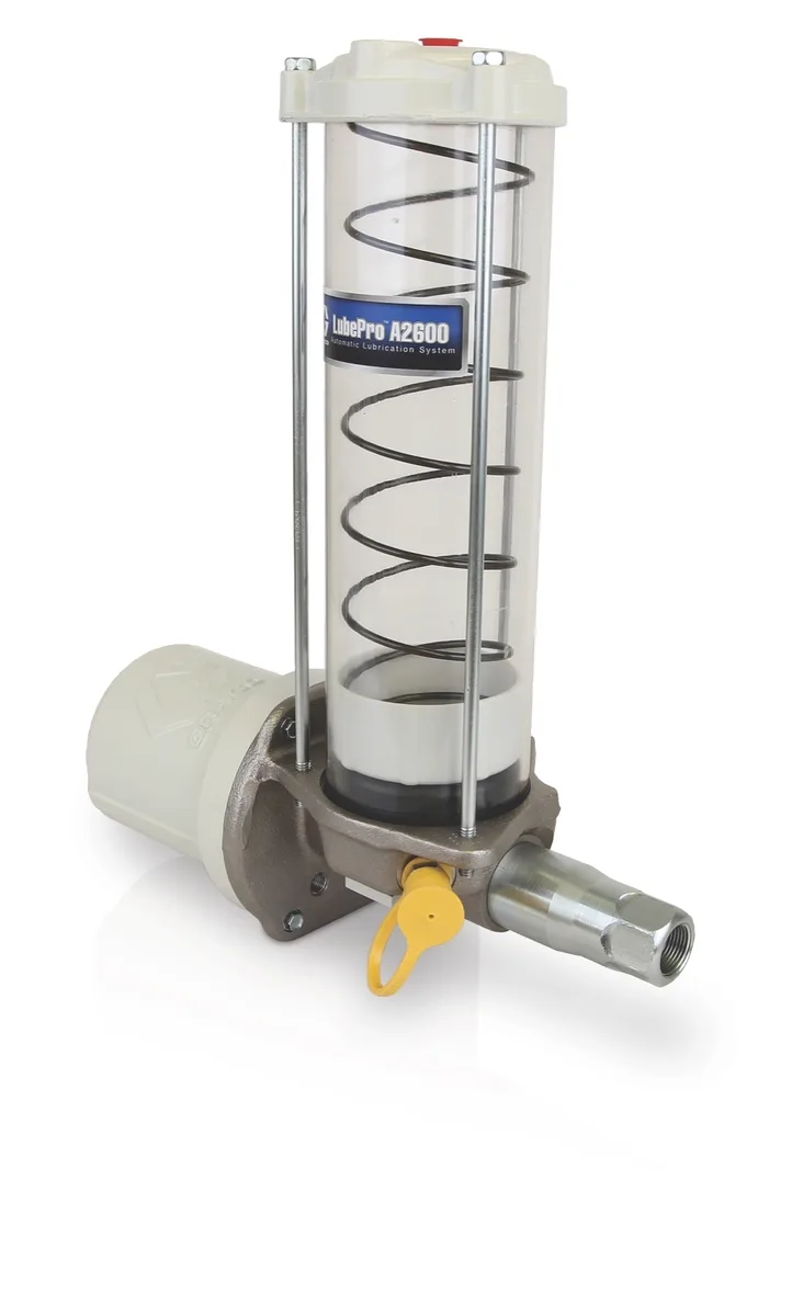 LubePro A2600 Horizontal Grease Pump, 2 L Reservoir, Normally Open, Low Level - NPT - Graco 17C751
