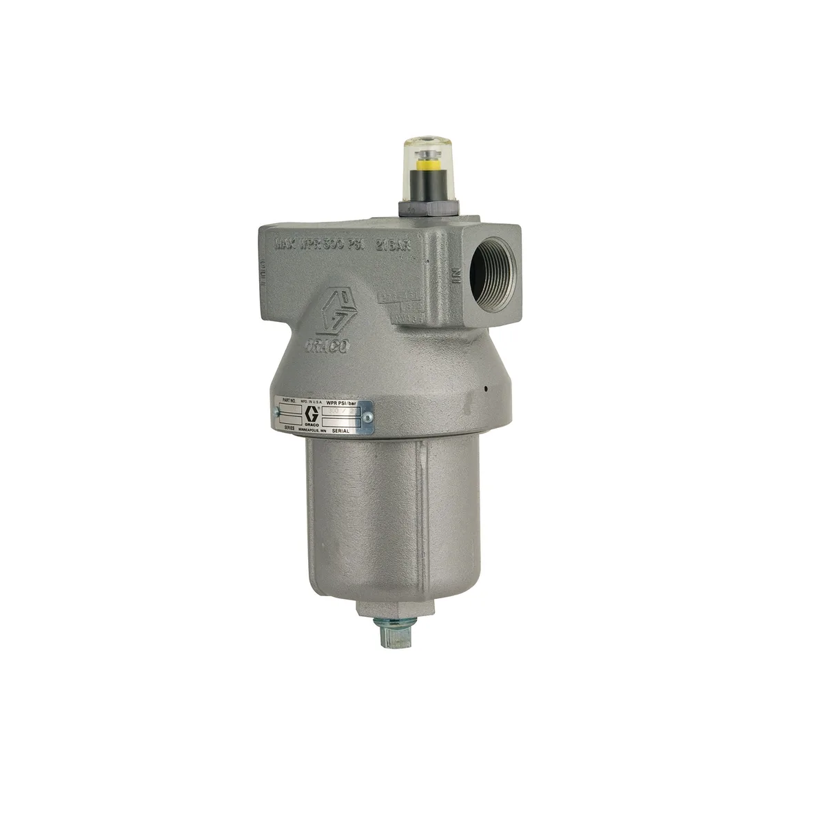Low Pressure Red Alert Filter, 20 gpm (75.7 lpm), 30 mesh (590 micron) element, 3/4 npt - Graco 213062
