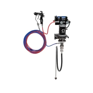 15:1 Merkur ES Air Assisted Package, 0.4 gpm (1.5 lpm) fluid flow, wall mount, with PerformAA 15 gun, suction hose, and stainless steel - Graco 24F158