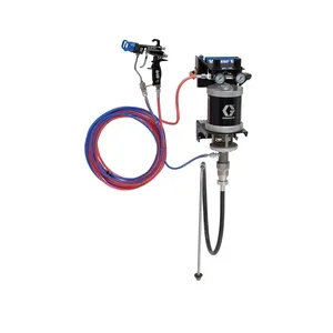 30:1 Merkur ES Air Assisted Package, 0.4 gpm (1.5 lpm) fluid flow, wall mount, with PerfermAA 50 gun, suction hose, and plated steel - Graco 24F156