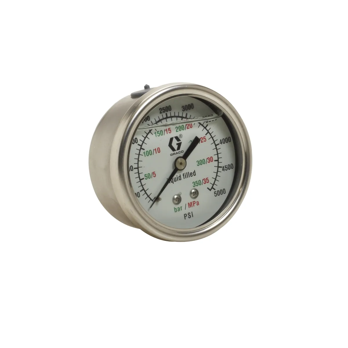 Stainless Steel High Pressure Fluid Gauge, 0-3000 psi (0-207 bar) pressure range - Graco 113641
