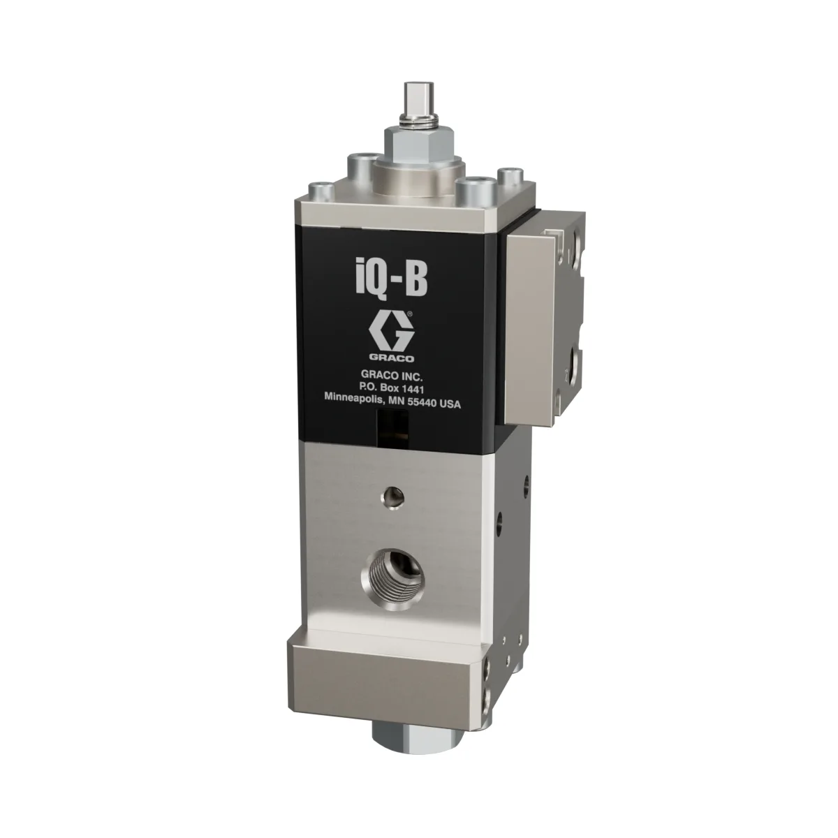 iQ Dispense Valve, Ball Seal, Ambient, RAC Tip, 0in (000mm) Nozzle, Remote Mount Solenoid - Graco 2011768