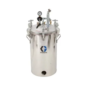 10 Gallon High Pressure (HVLP) Pot, Regulated to 100 psi, ASME Rated, 33.9 in (88.0 cm), 76 lbs (35 kg), SST - Graco 236150
