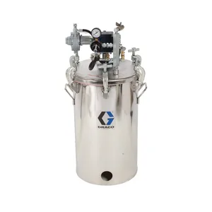 10 Gallon High Pressure (HVLP) Pot with Agitator, Regulated to 100 psi, ASME Rated, 33.9 in (88 cm), 85 lbs (39 kg), SST - Graco 236153