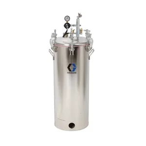 15 Gallon High Pressure (HVLP) Pot, Regulated to 100 psi, ASME Rated, 44.6 in (113.2 cm), 92 lbs (42 kg), SST - Graco 236151