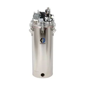 15 Gallon High Pressure (HVLP) Pot with Agitator, Regulated to 100 psi, ASME Rated, 44.6 in (113.2 cm) 101 lbs (46 kg), SST - Graco 236154