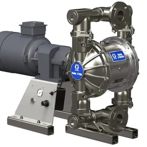 Husky 2150e 2 in. (51 mm) SS Electric Diaphragm Pump; 5.0 Hp AC Motor, No CMPSR, Cntr Port Flange, SS Center, SS Seat, PT Ball, PT Diaphragm - Graco 657576