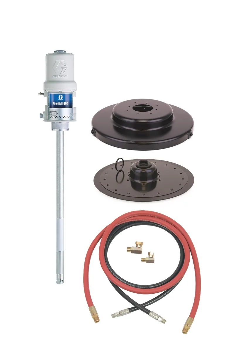 Fire-Ball® 300 Series 50:1 120 lb. (54 kg) Grease Pump Stationary Supply Package - Graco 225014