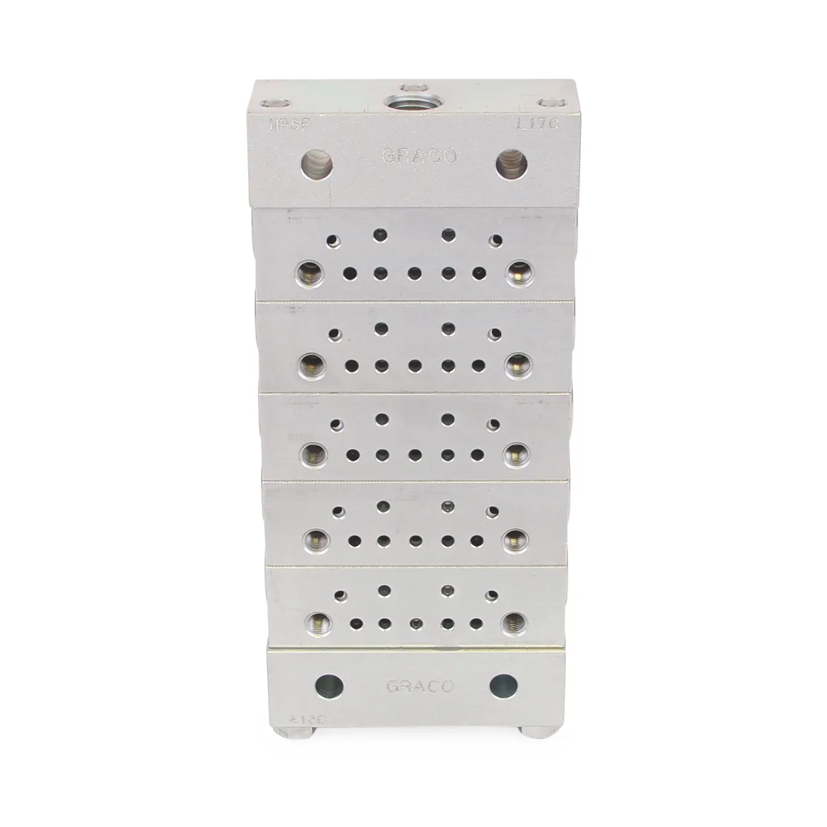 Trabon® MSP Stainless Steel Divider Valve - 5 Section Base Plate Assembly, NPSF - Graco 24N384