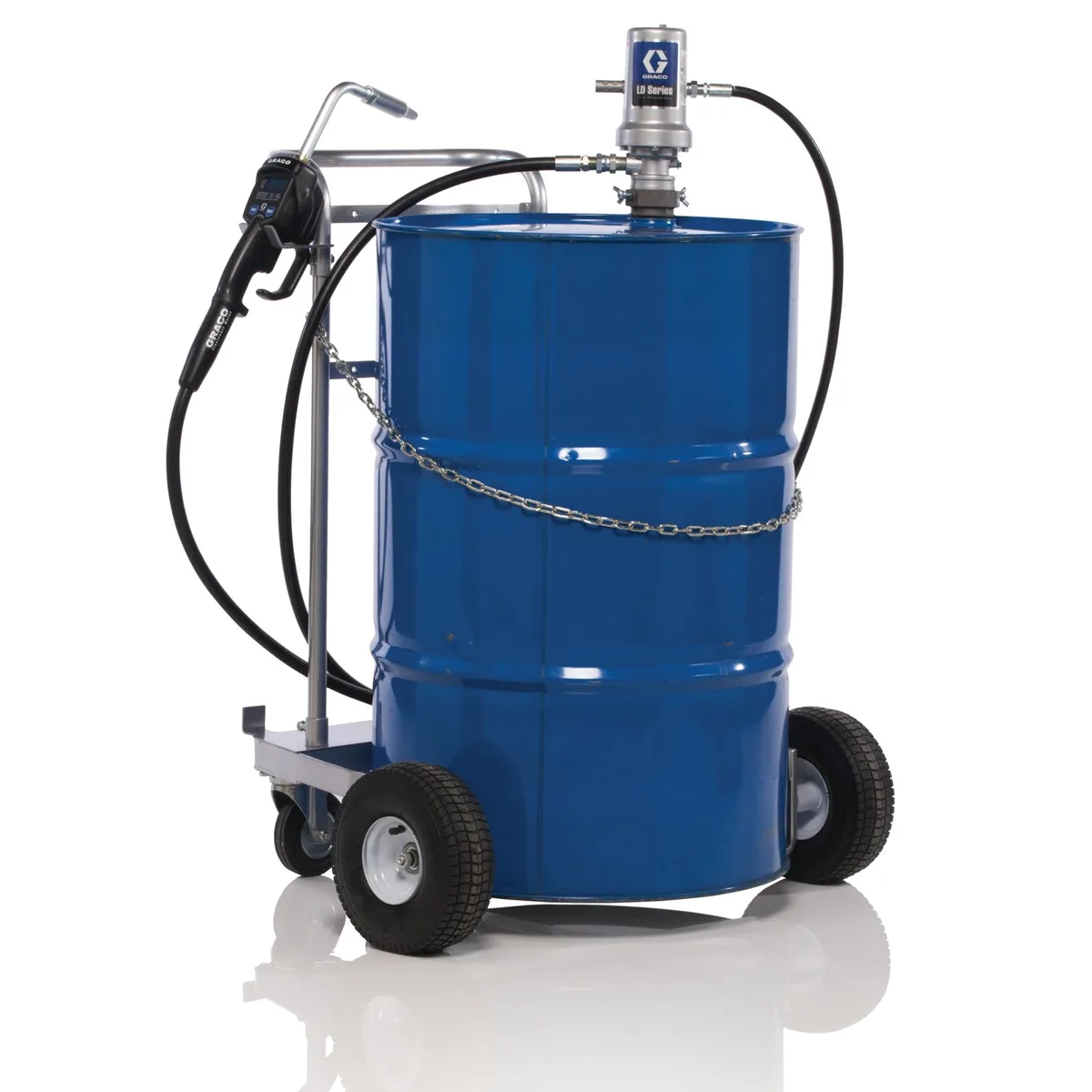 LD Series 5:1 200 Liter Mobile Oil Pump Package - Preset Meter Type - Graco 24H943