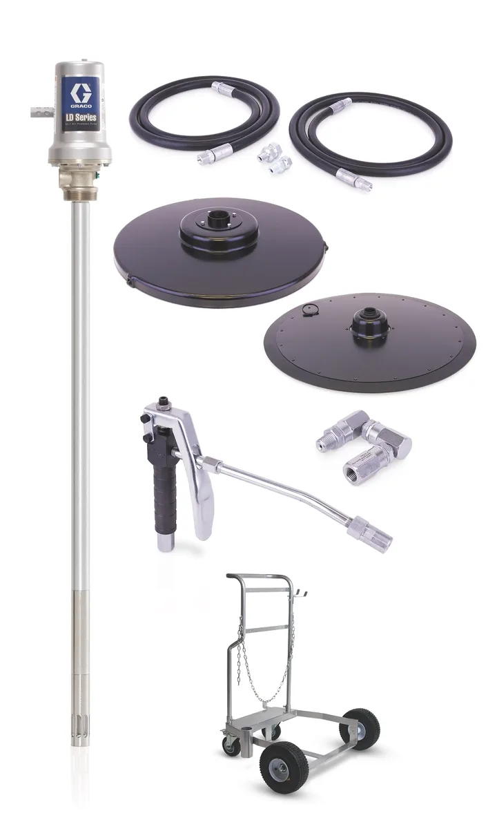 LD Series 50:1 180 kg Grease Pump Cart Mount Package - Graco 24J057