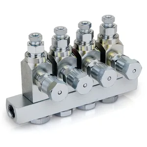 GL-32 Grease Injector, 304 Stainless Steel, 4-Injector Manifold, 1/8 in. BSPP x 6 mm - Graco 24F554