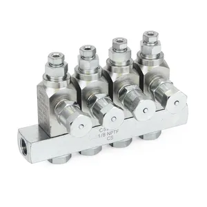 GL-33 Grease Injector, Carbon Steel, 4 Injector Manifold, 1/8 in. BSPP x 6 mm - Graco 24W504