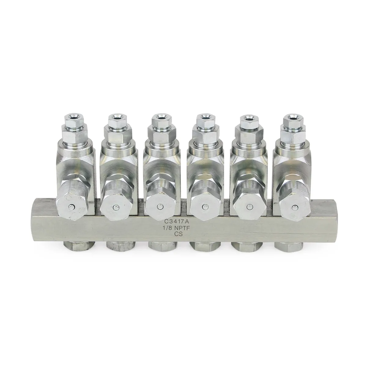 GL-33 Grease Injector, Carbon Steel, 6 Injector Manifold, 1/8 NPT - Graco 24W405
