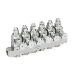 GL-33 Grease Injector, Carbon Steel, 6 Injector Manifold, 1/8 in. BSPP x 6 mm - Graco 24W505