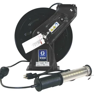 SD 10 Series 120 Volt Cord and Light Reel - LED Light with In-Line Tool Tap - 95 ft (29 m), 16 AWG, 10 Amp Cord - Black - Graco 24Y887