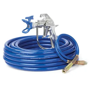 Silver Plus Airless Spray Gun, RAC X LTX 517, BlueMax II Airless Hose 1/4 in x 50 ft, BlueMax II Airless Whip Hose 3/16 in x 3 ft - Graco 287041