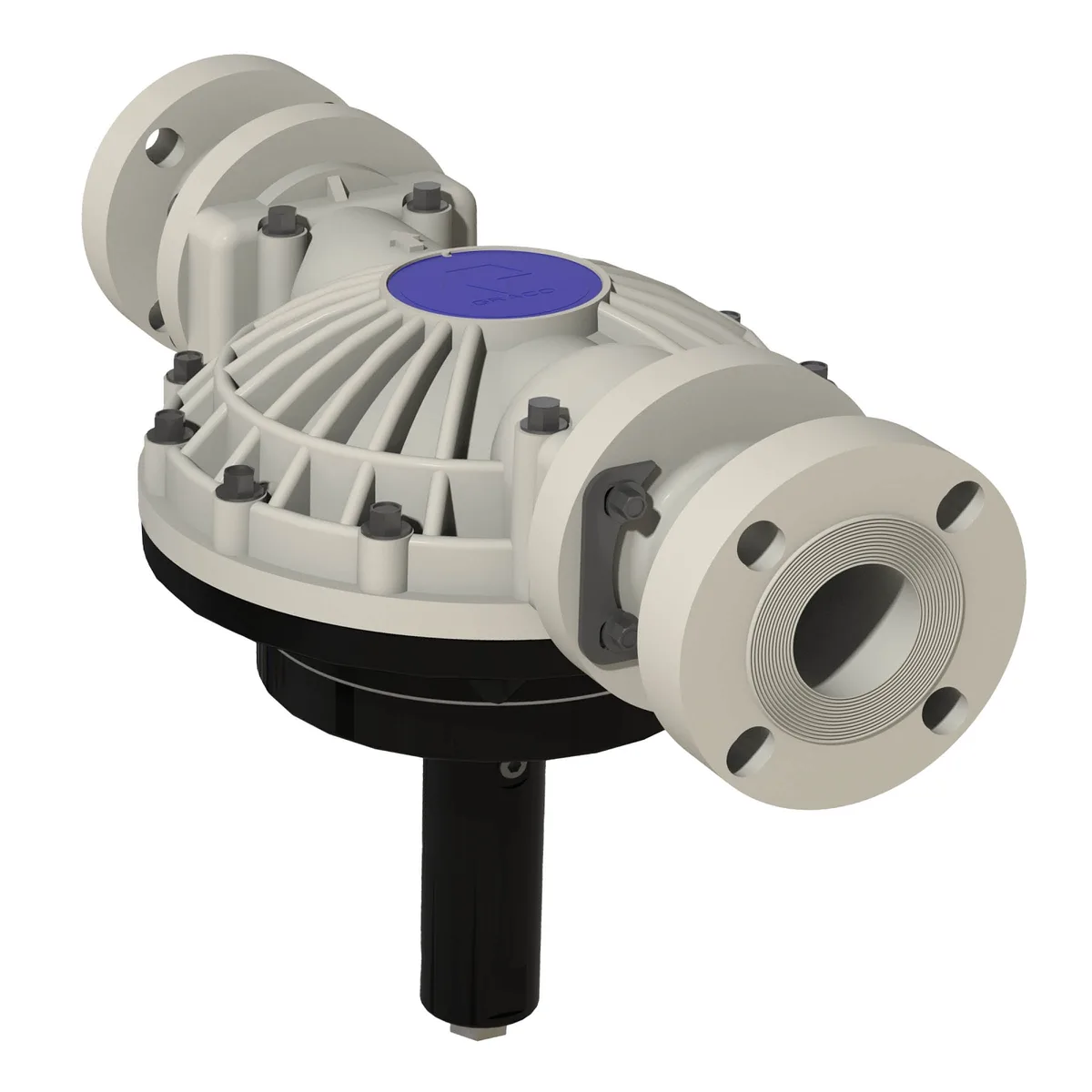 2 in. (50.8 mm) i-Series Polypropylene Pulsation Dampener with PP Seats and BN Diaphragm - Graco 2000477