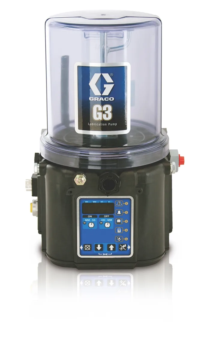 G3® Pro Grease Lubrication Pump, 90-240 VAC, 4 Liter, Low Level with Controller, DIN - Graco 96G075