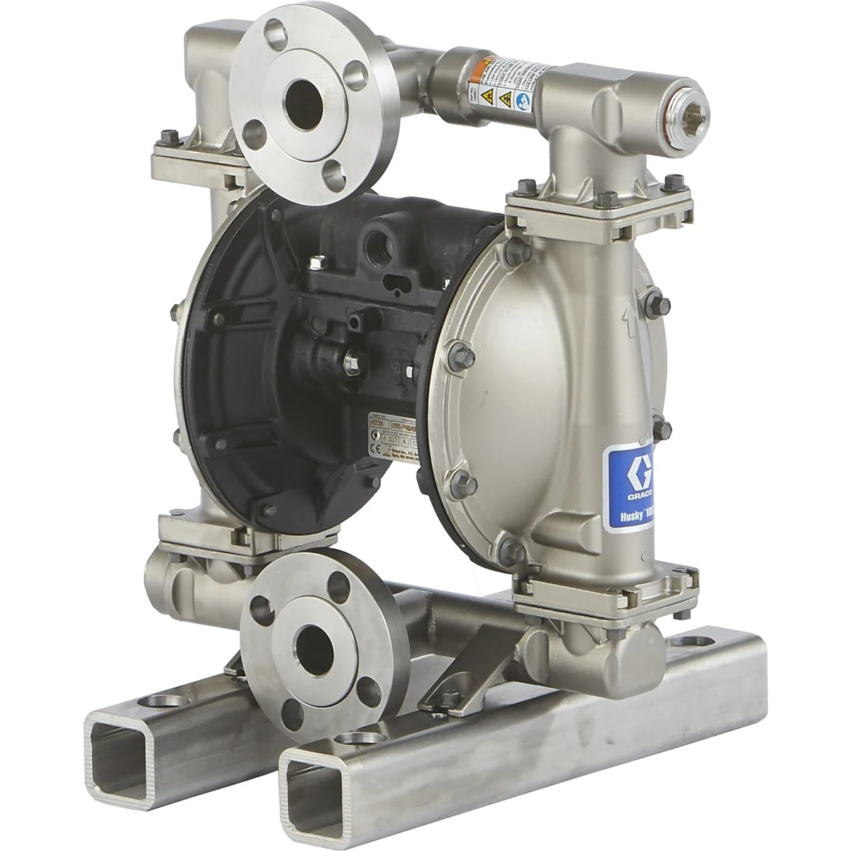Husky 1050 (Horizontal Outlet) SS Pump, AL Center Section, BN Seats, BN Balls & BN Diaphragm - Graco 651525