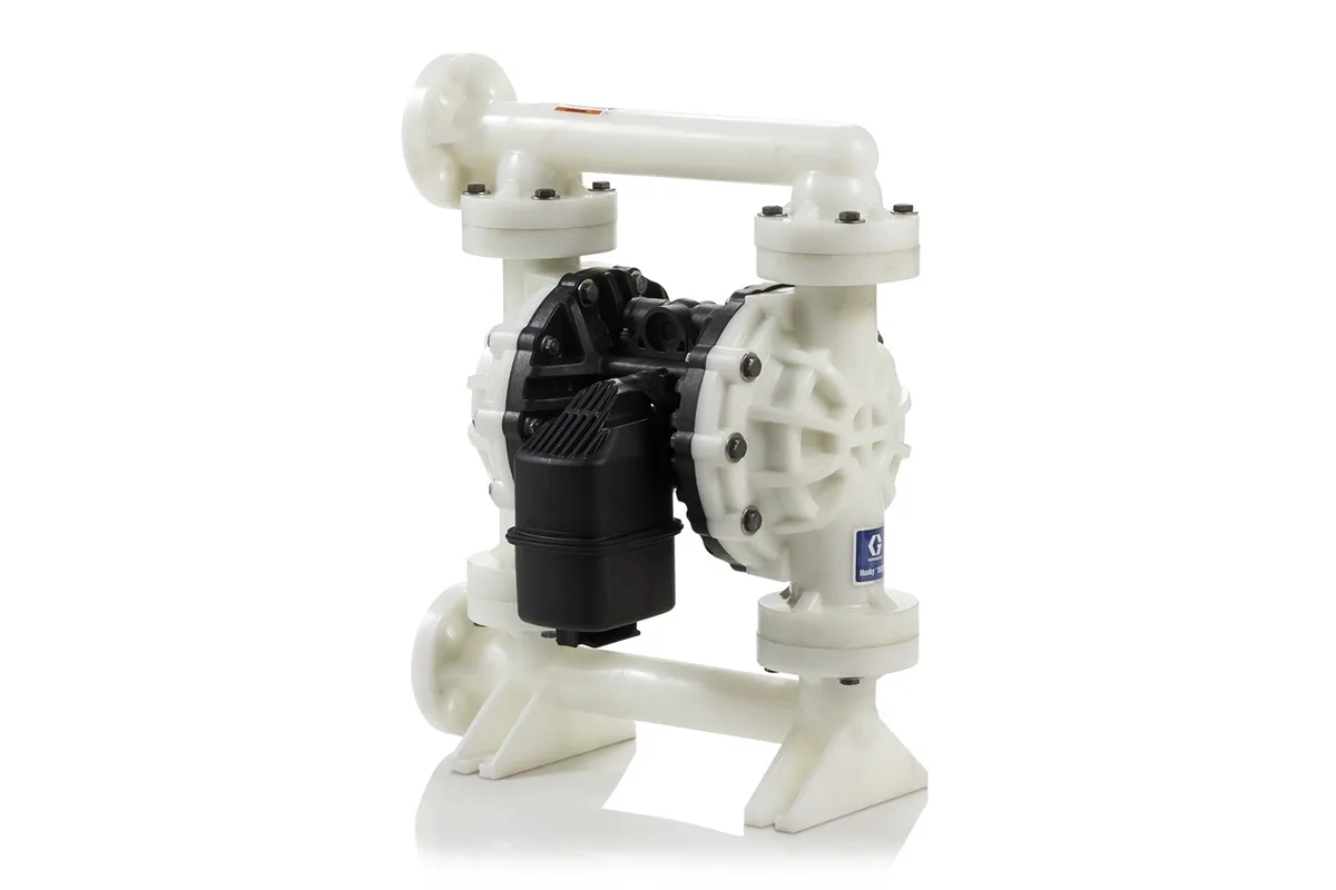 Husky 15120 PP Pump, End Flange, PP Center Section, PP Seats, PTFE Balls & PO Diaphragm - Graco 654512